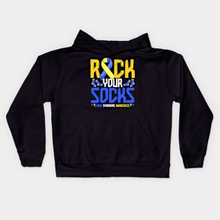 Down Syndrome Awareness Rock Your Socks T21 Kids Hoodie